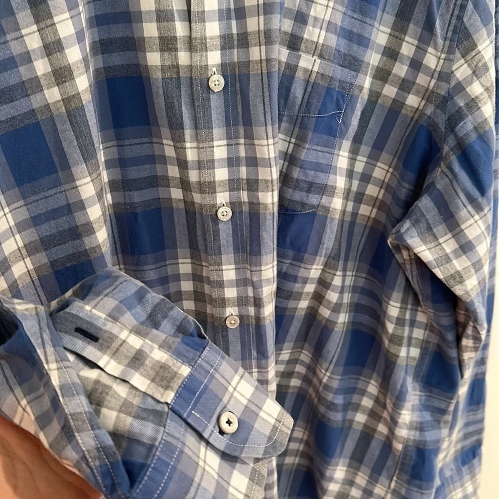 UNTUCKIT Men's Long Sleeve Button Front Chambray Shirt Size XXXLC